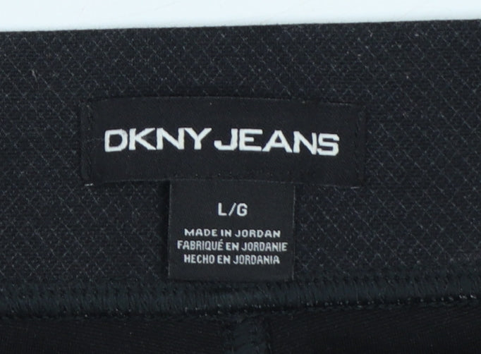 DKNY Jeans Women Black L Stretch Leggings Zip Pocket Slim Fit