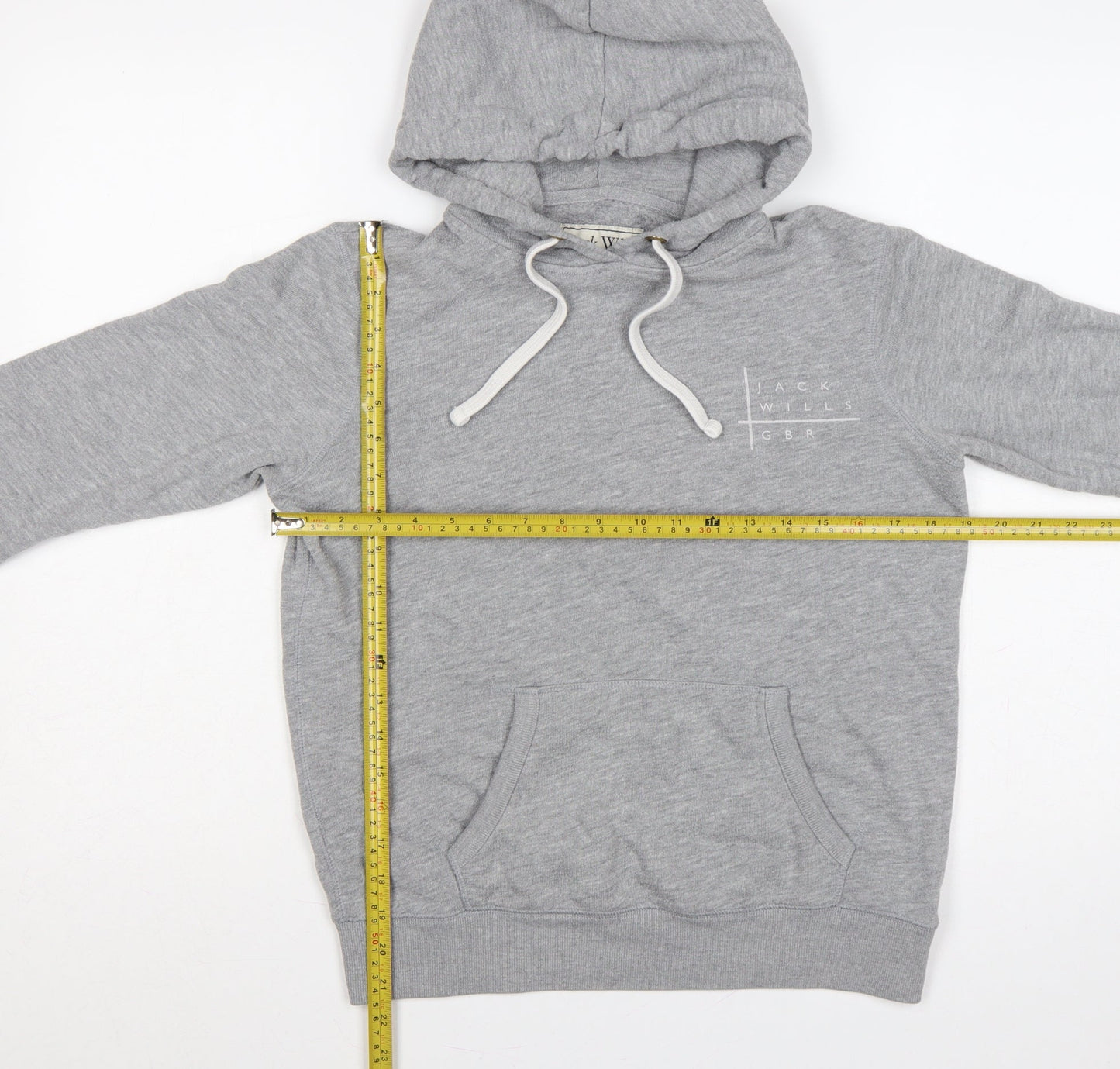 Jack Wills Women's Grey UK 10 Pullover Hoodie Logo Drawstring