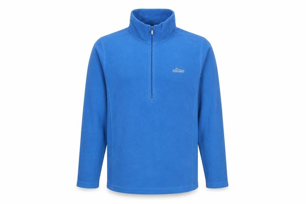 Portwest Men’s Blue M 1/2 Zip Fleece Pullover Sweatshirt