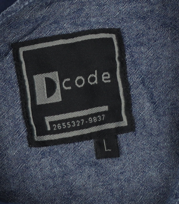 Dcode Men’s Multicoloured Plaid Cotton Long Sleeve Button-Up Shirt L