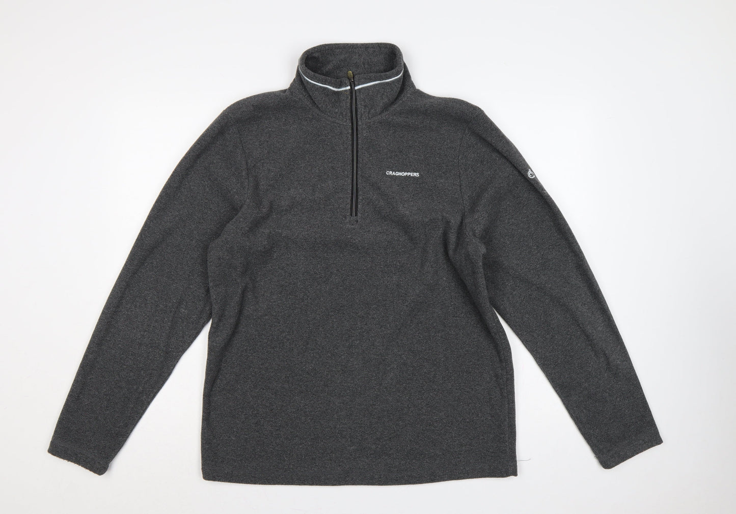 Craghoppers Men Grey M 1/4 Zip Fleece Pullover Outdoor Sweatshirt