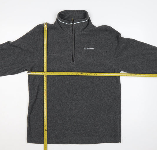 Craghoppers Men Grey M 1/4 Zip Fleece Pullover Outdoor Sweatshirt