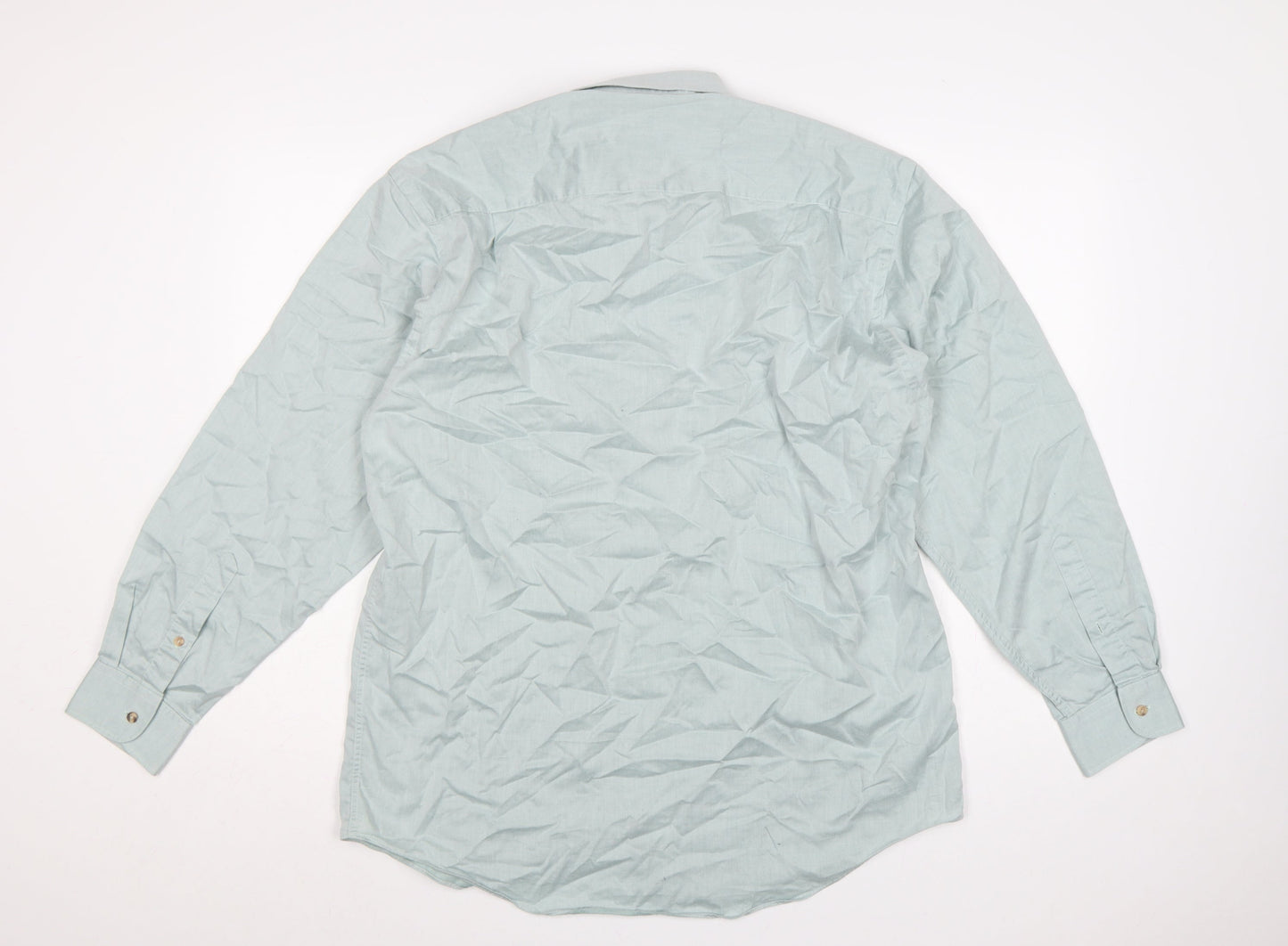 Debenhams Men’s Blue 15.5 Cotton Rich Button-Down Long Sleeve Shirt