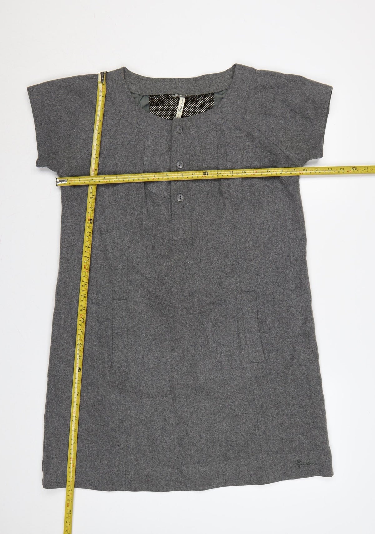 Cape Jams Women Grey L Shift Dress Short Sleeve Pockets