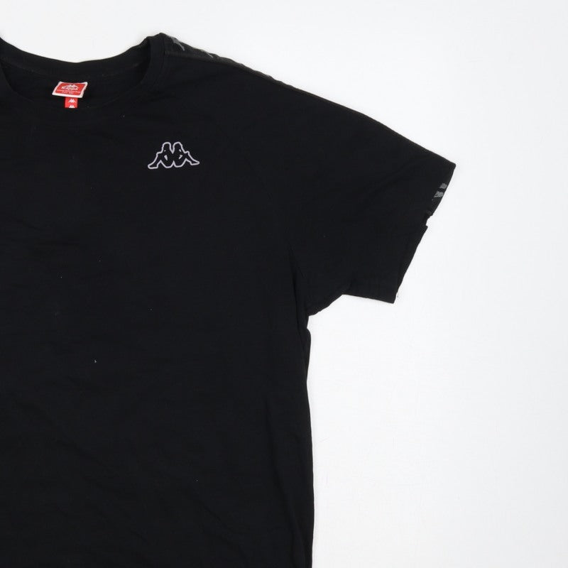 Additional view of Kappa men’s black large logo tape crew neck short sleeve t-shirt