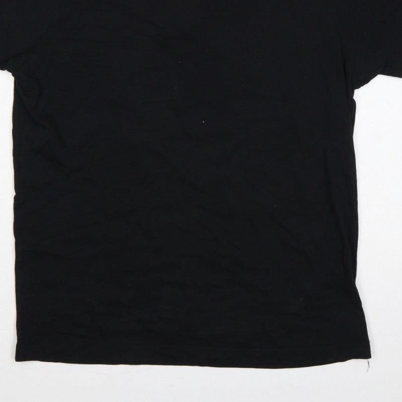 Additional view of Kappa men’s black large logo tape crew neck short sleeve t-shirt
