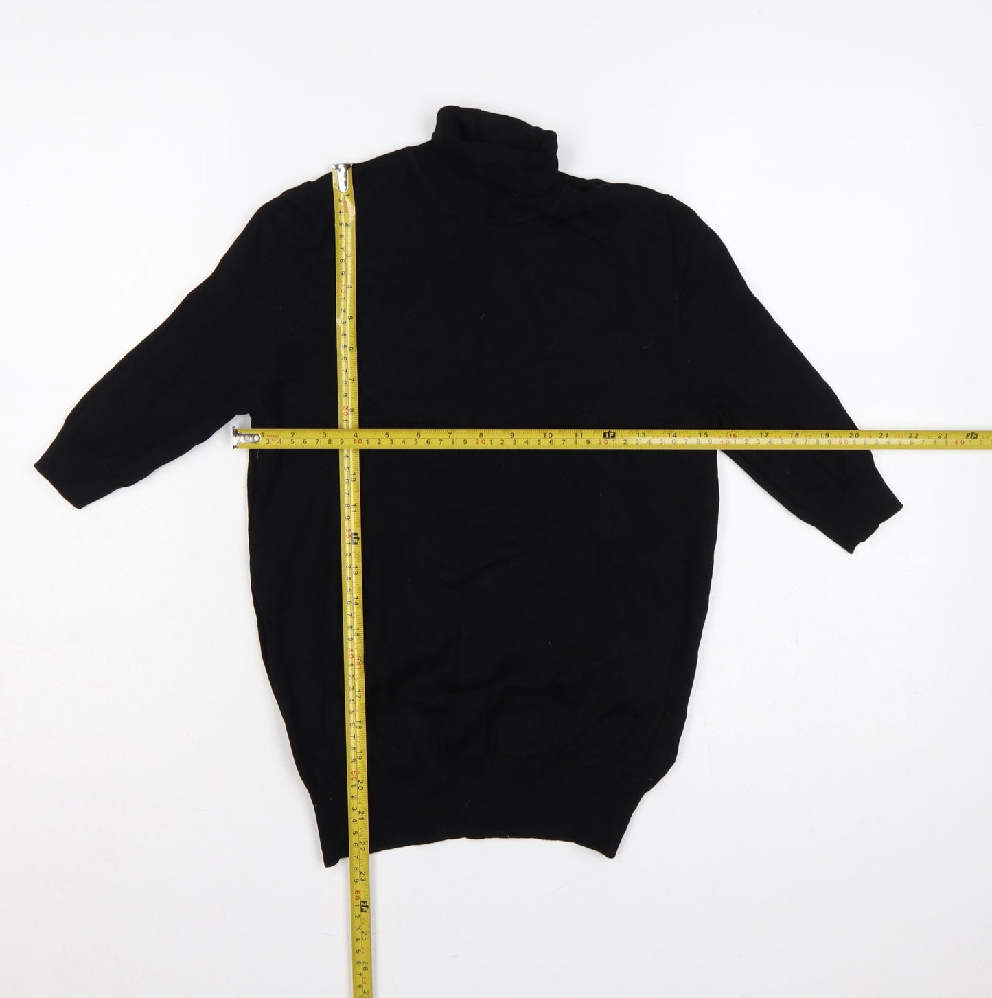 Marks and Spencer Women Black UK 10 Roll Neck Tunic Jumper Knit