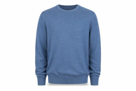 Marks and Spencer Men Blue M Fine Cotton Crew Neck Pullover Jumper