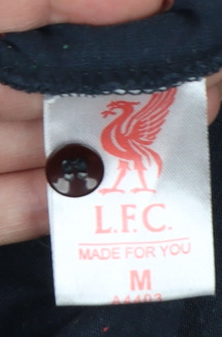 Liverpool FC Men’s Black M Button-Down Speckled Cotton Blend Polo Shirt