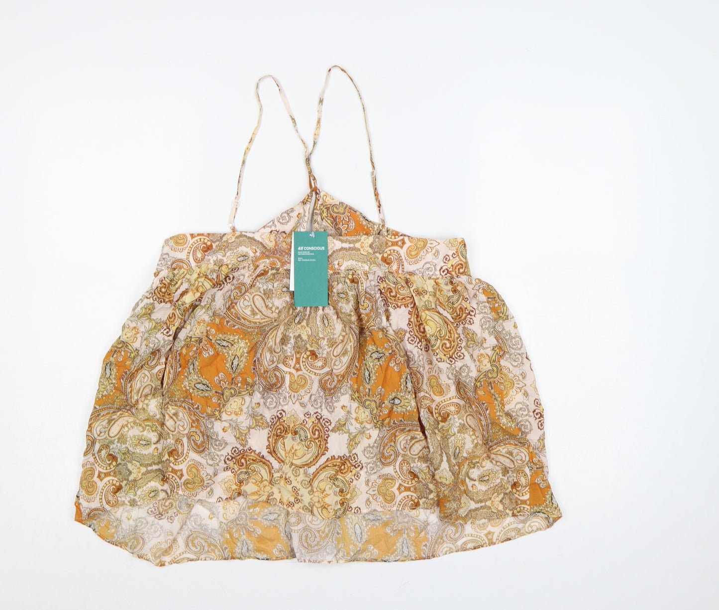 H&M Women Multicoloured Paisley Off Shoulder Camisole Top UK 16 NWT