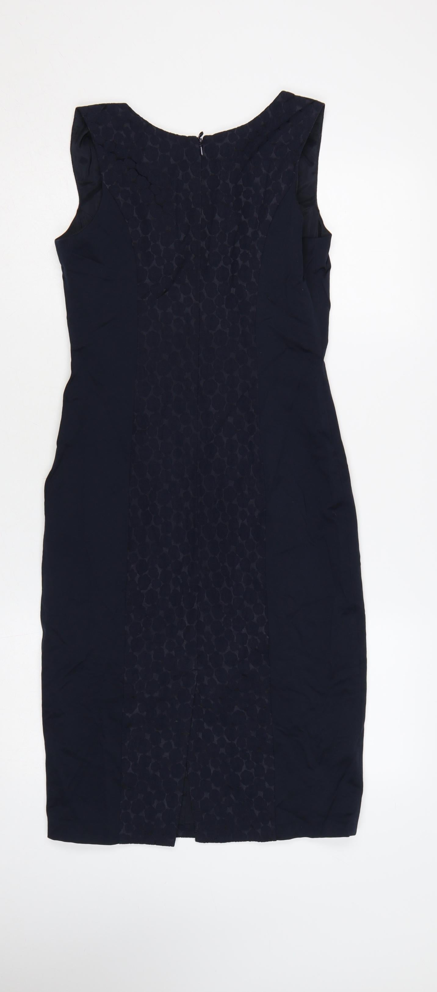 Next Women Blue UK 8 Sleeveless Pencil Dress Lace Panel
