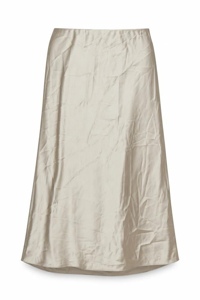 Next Women’s Beige UK 14 Long A-Line Satin Stretch Skirt