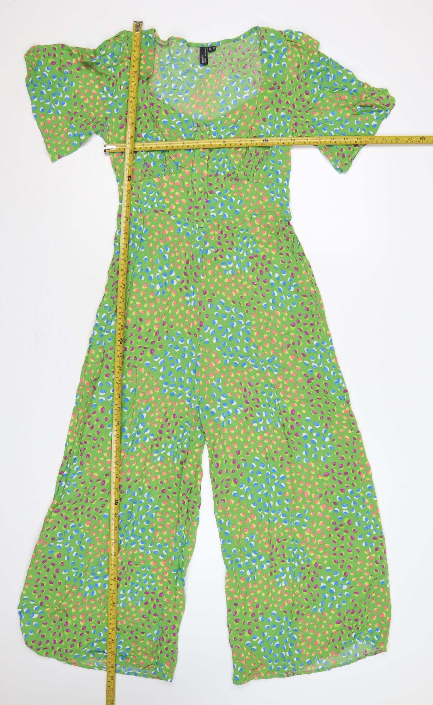 Nobody's Child Women Green Spot Print Wide-Leg Jumpsuit UK 10
