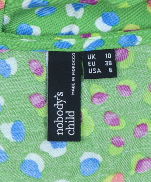 Nobody's Child Women Green Spot Print Wide-Leg Jumpsuit UK 10