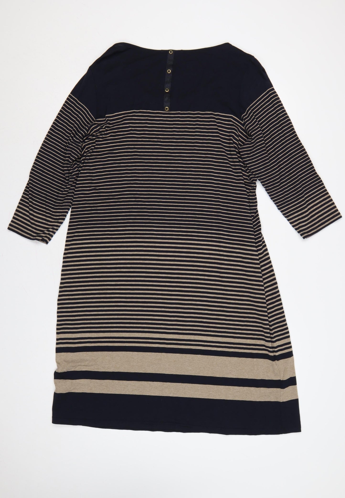 Autograph Women Multicolour UK 22 Striped Jumper Dress 3/4 Sleeve