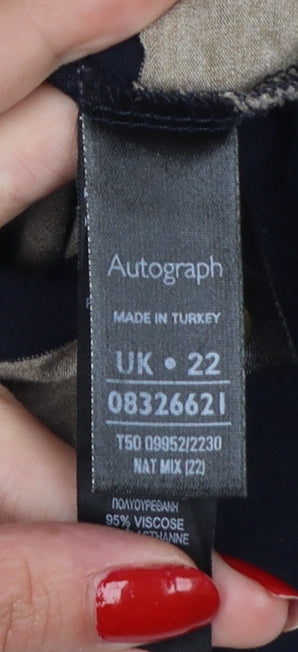 Autograph Women Multicolour UK 22 Striped Jumper Dress 3/4 Sleeve