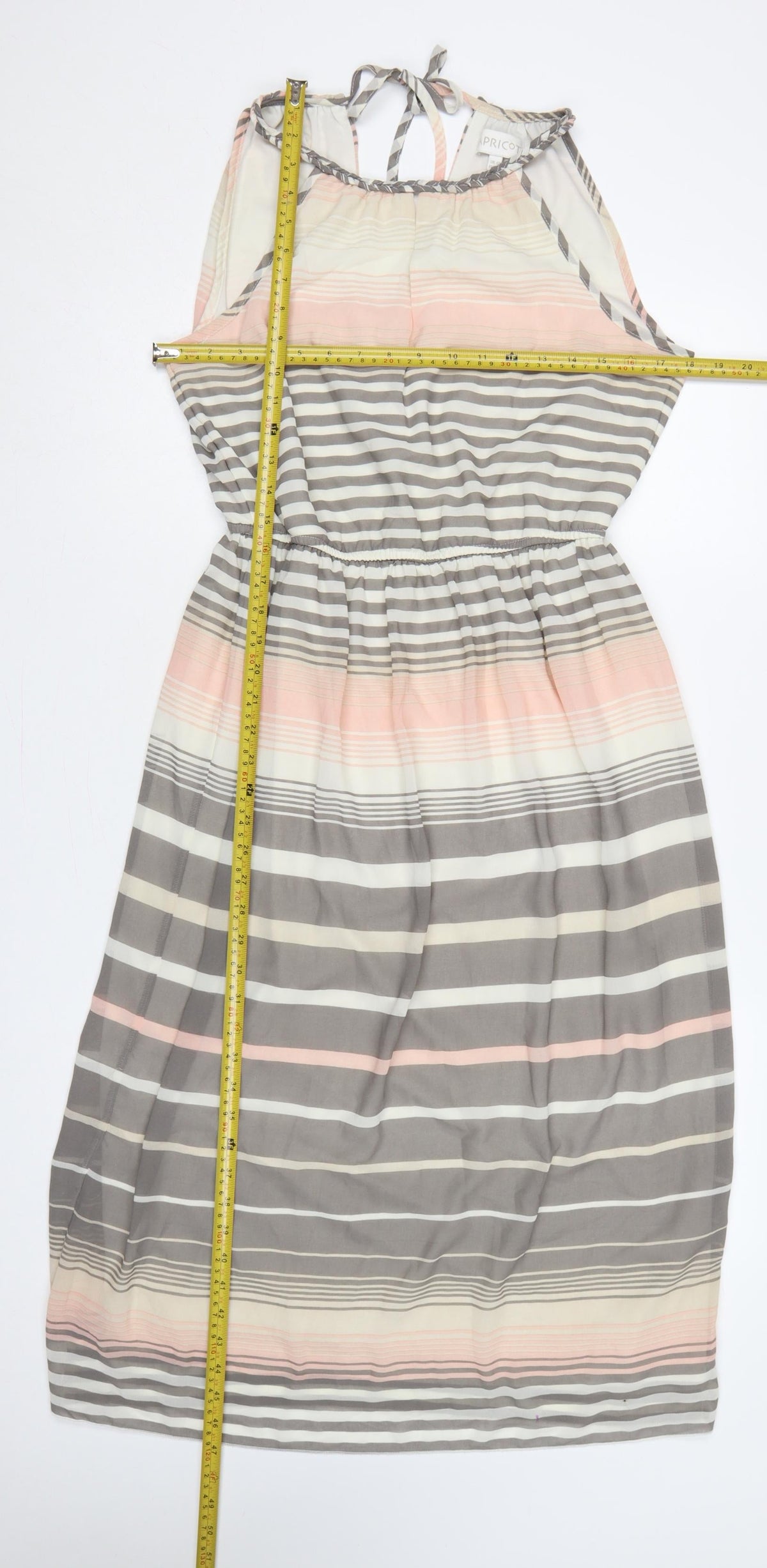 Apricot Women Multicoloured UK 12 Maxi Halter Striped Tie-Back Dress