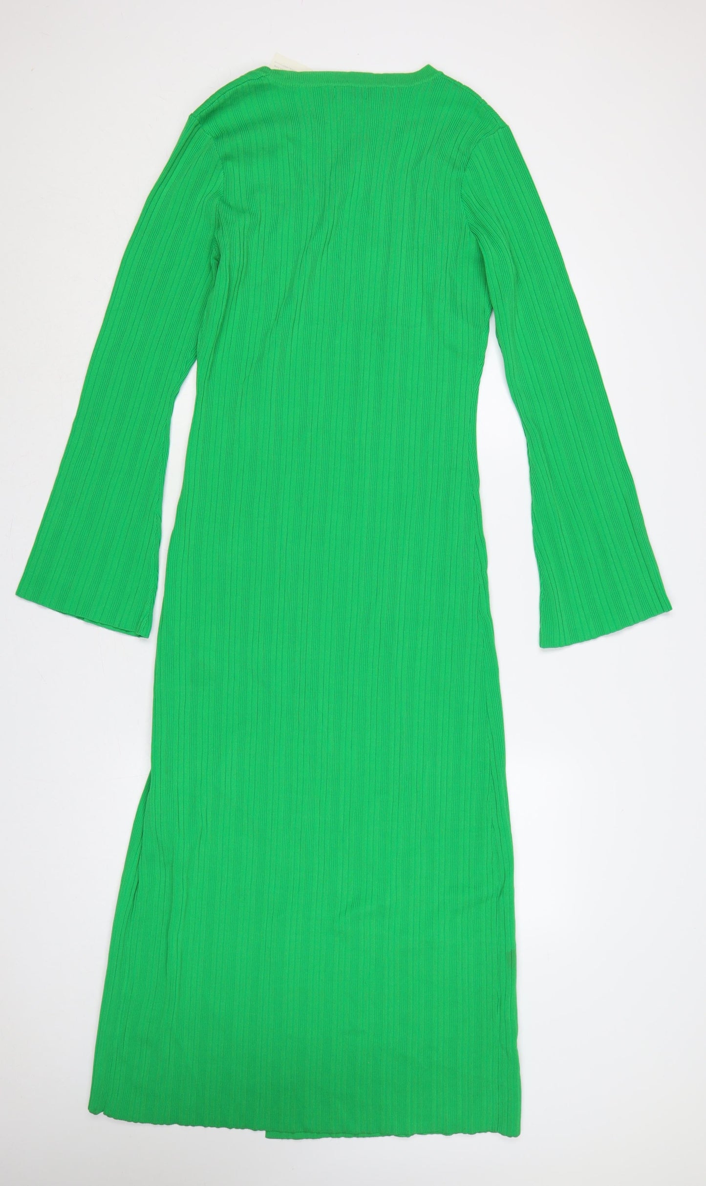 Pretty Lavish Women Green L Bodycon Long Knit Cut Out Midi Dress