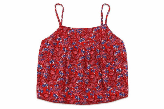 Superdry Women Red UK 16 Paisley Floral Viscose Camisole Tank Top