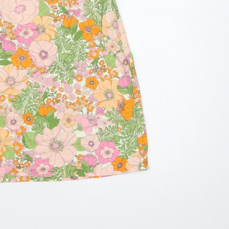 MNG Women’s Multicoloured XL Floral A-Line Mini Skirt