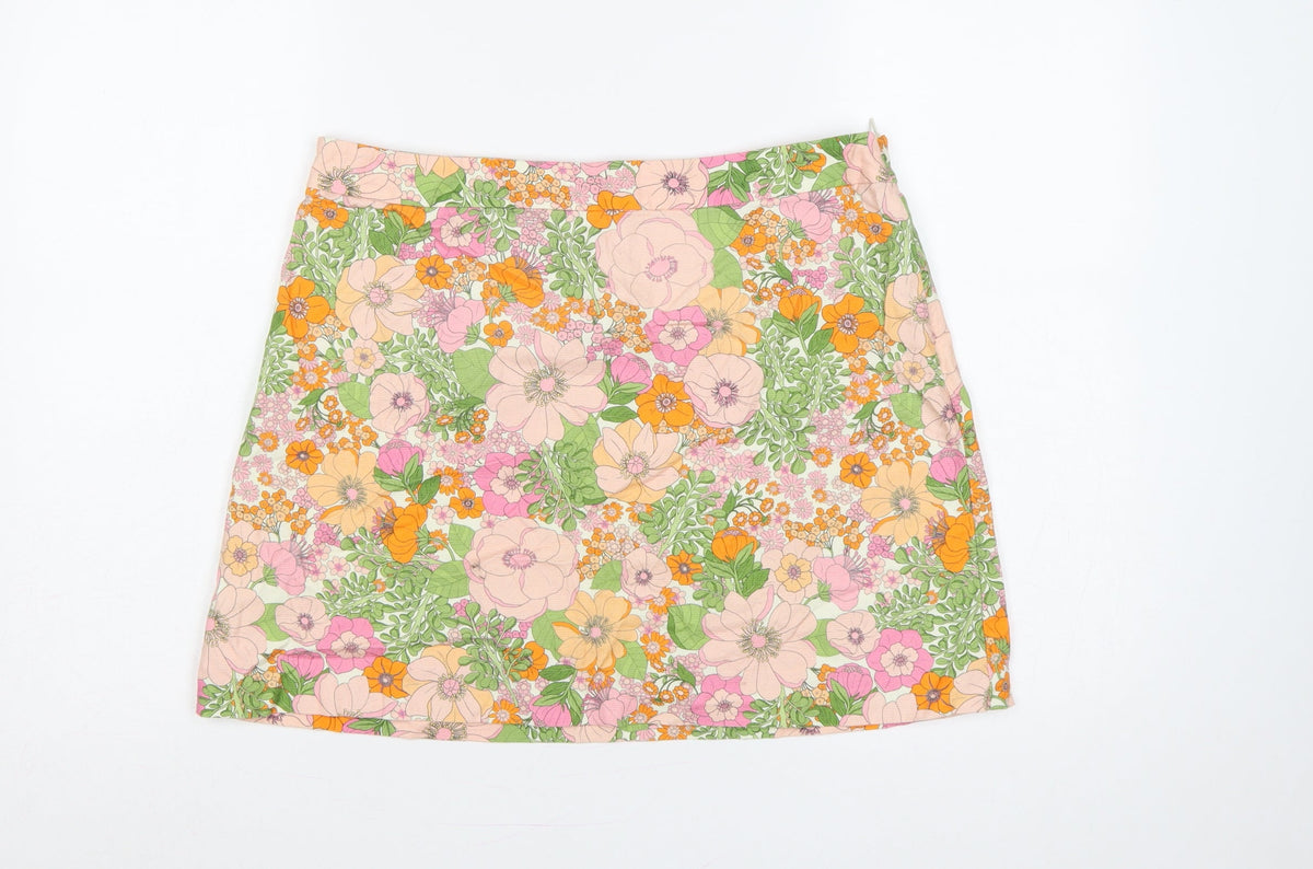 MNG Women’s Multicoloured XL Floral A-Line Mini Skirt
