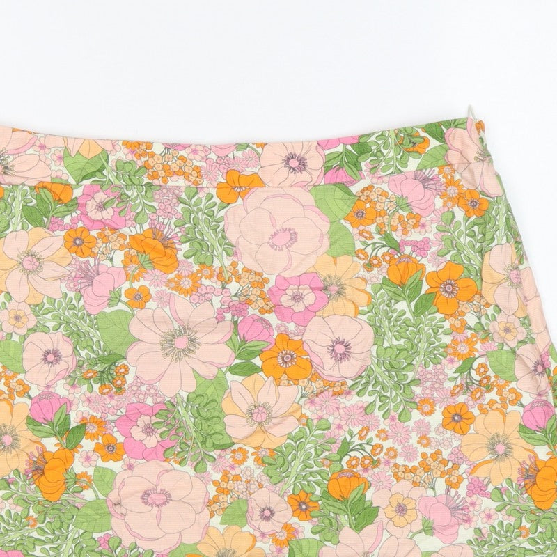 MNG Women’s Multicoloured XL Floral A-Line Mini Skirt