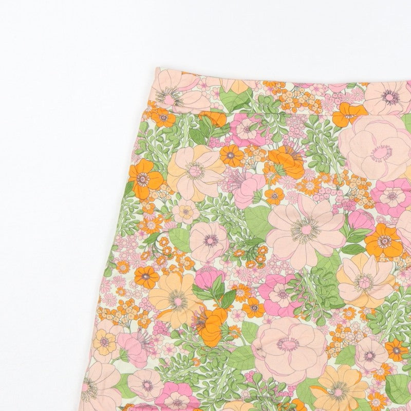 MNG Women’s Multicoloured XL Floral A-Line Mini Skirt