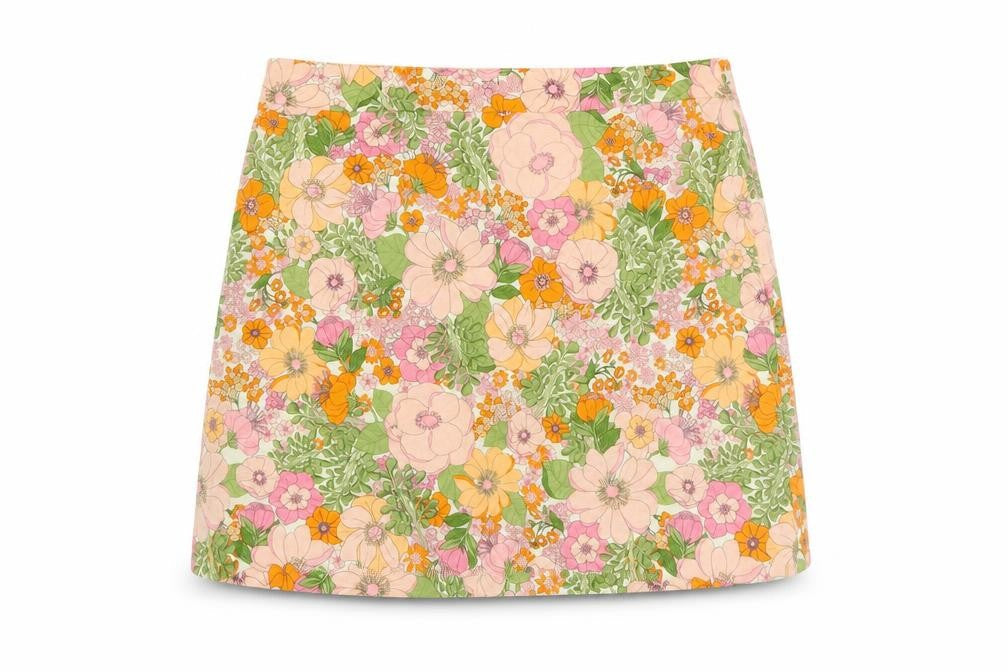 MNG Women’s Multicoloured XL Floral A-Line Mini Skirt