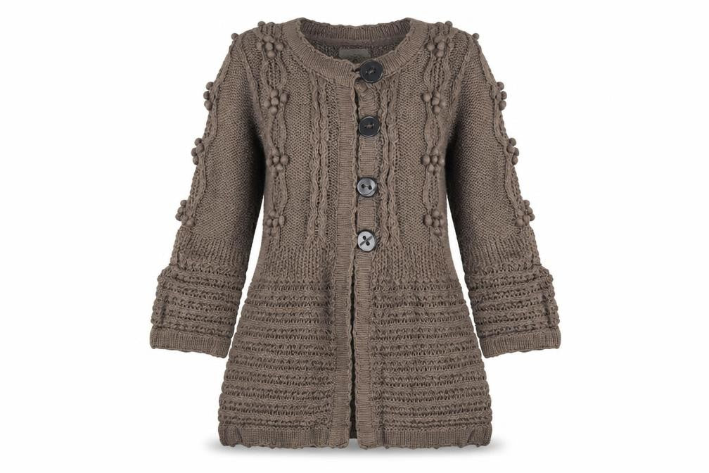 RJR.John Rocha Women’s Brown Size 12 Cable Knit Button Cardigan