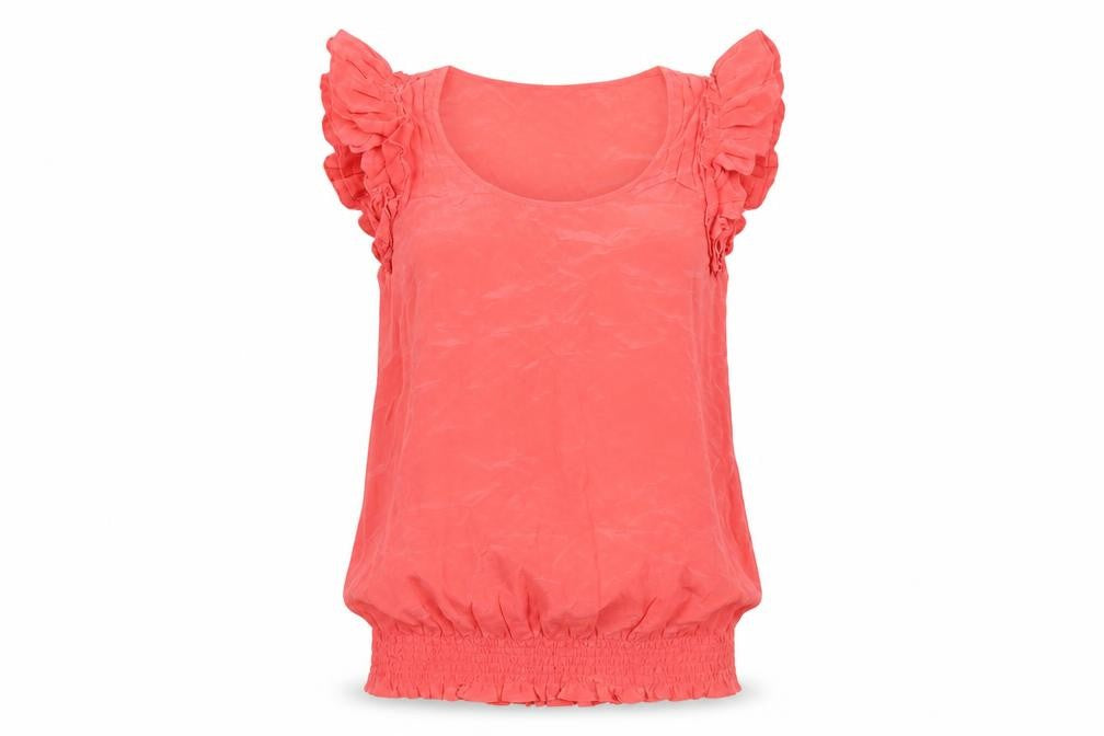Oasis Women’s Pink Silk Ruffle Camisole Blouse UK 10