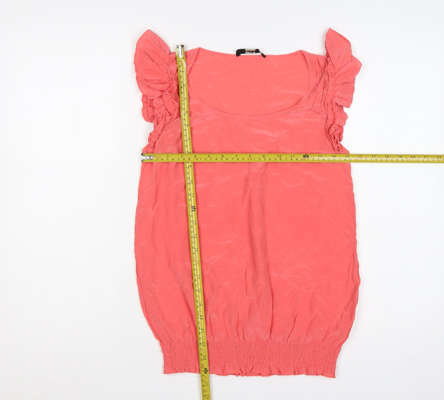 Oasis Women’s Pink Silk Ruffle Camisole Blouse UK 10