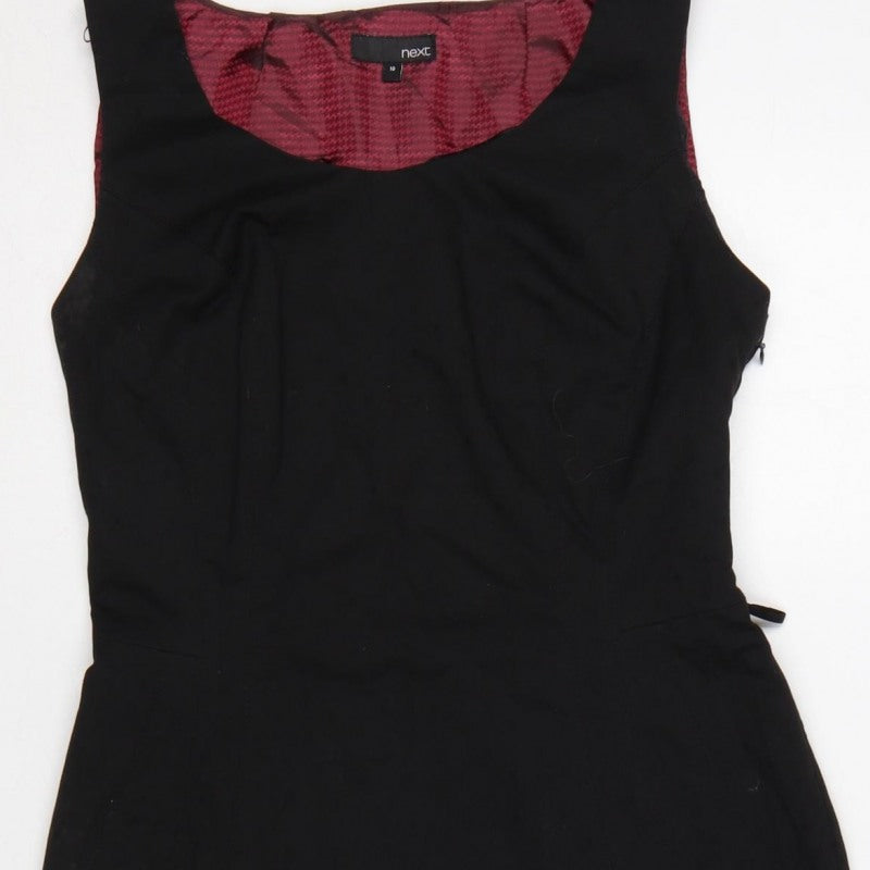 Next Women’s Black Size 10 Sleeveless Scoop Neck Pencil Dress