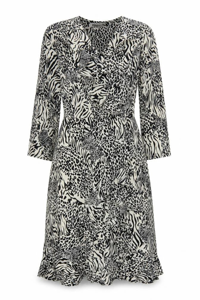 Stella Morgan Women Multicoloured Animal Print Wrap Midi Dress UK 10