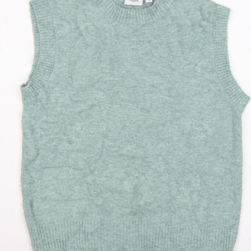 Saint Tropez Women Green Size S Sleeveless Knit Jumper Vest
