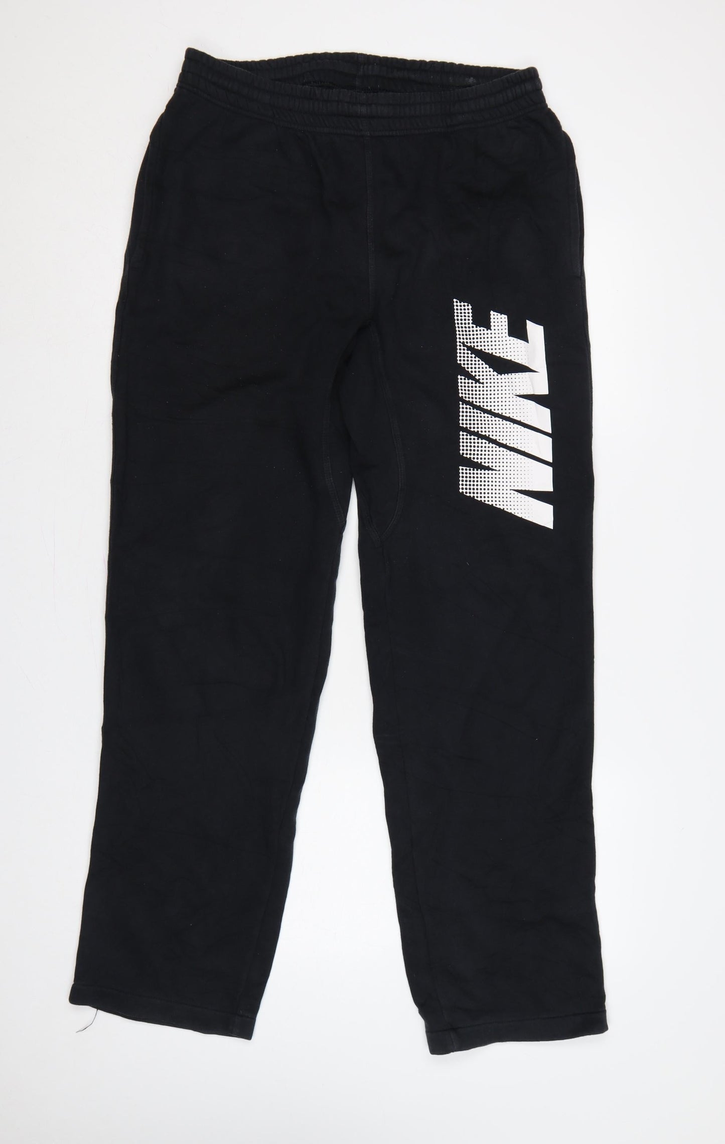 Nike Men’s Black M Logo Fleece Sweatpants Joggers Elastic Waist