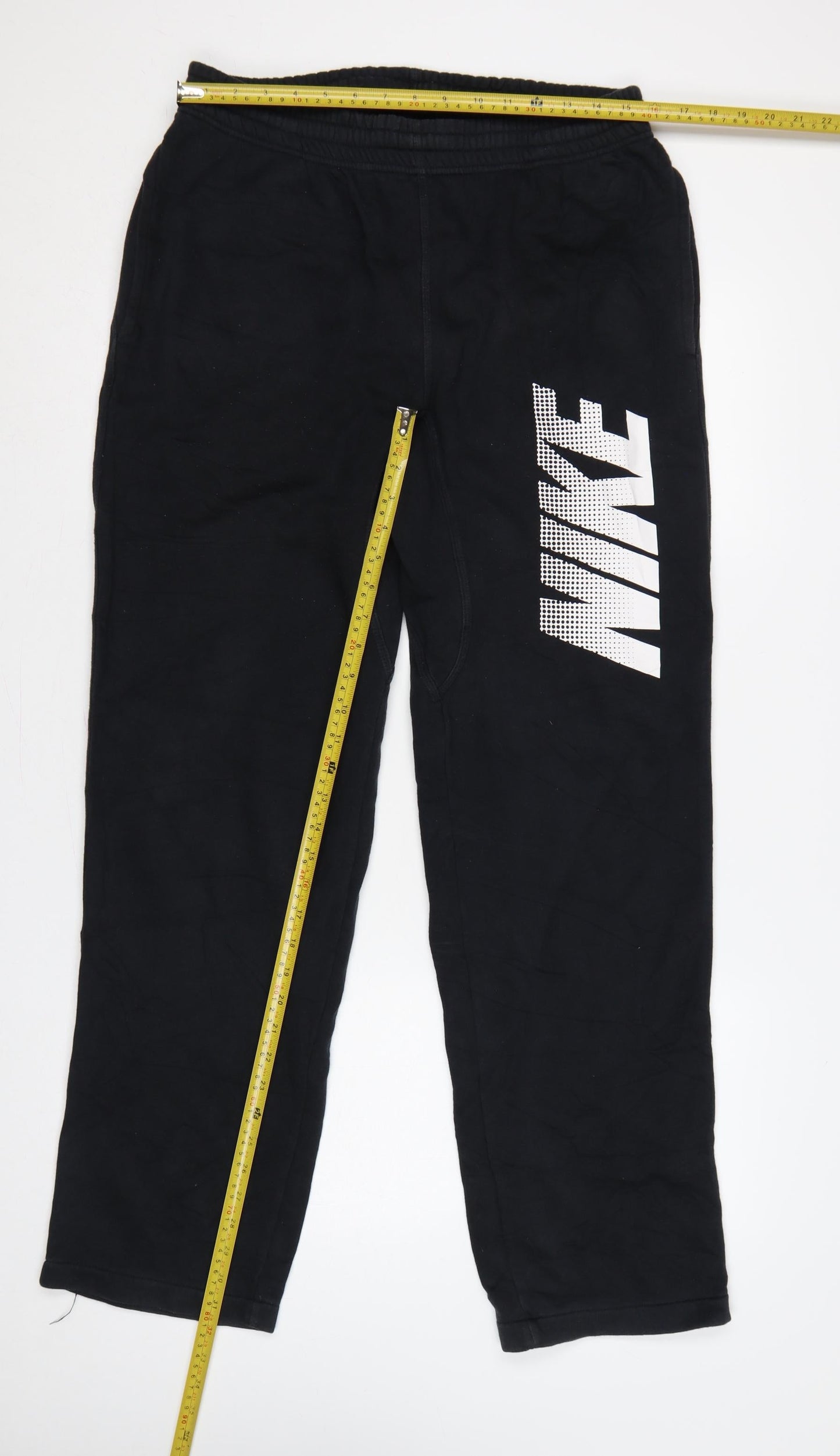 Nike Men’s Black M Logo Fleece Sweatpants Joggers Elastic Waist