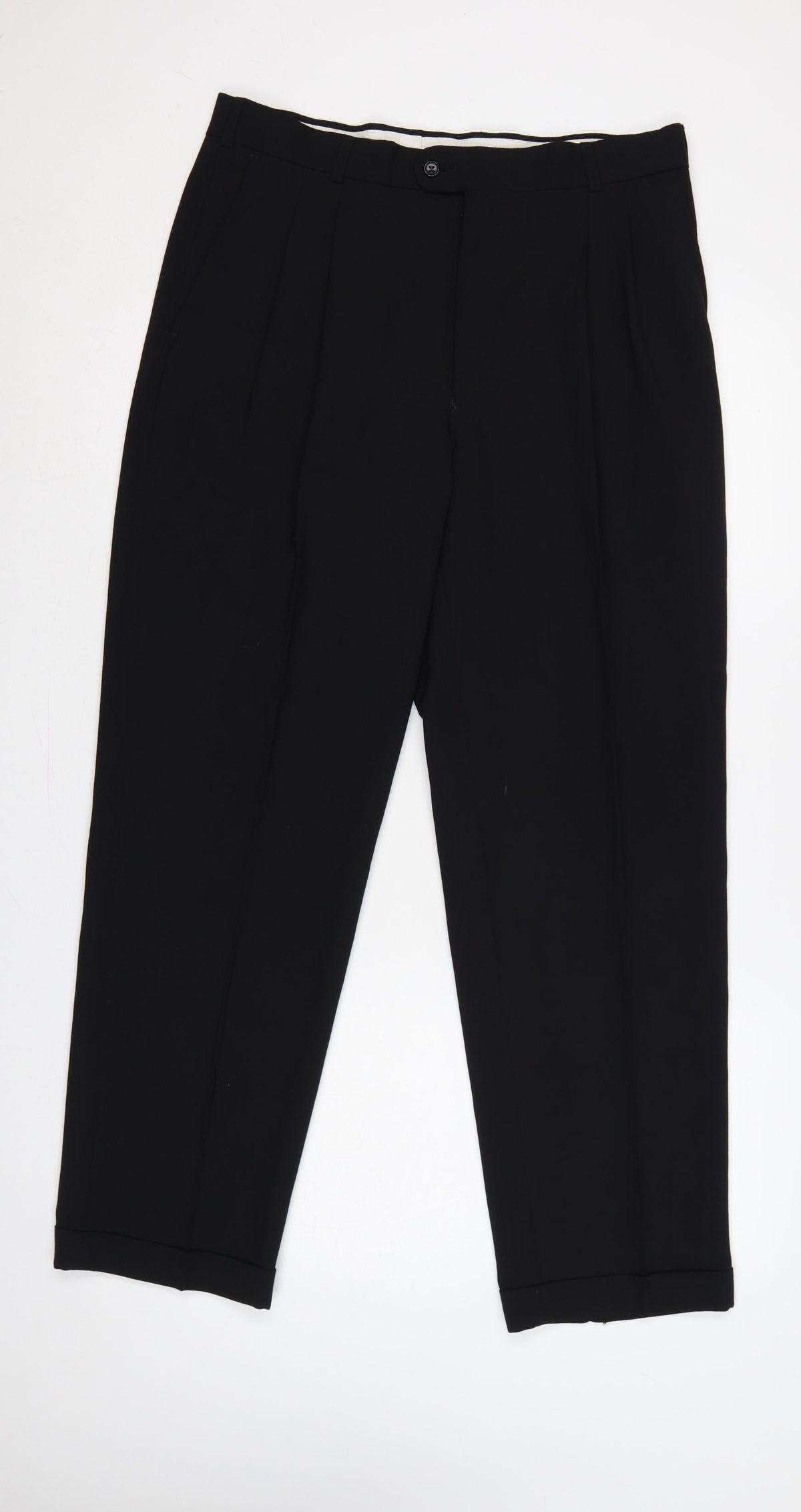 Burton Menswear Womens Black 34 Pleated Tapered Dress Trousers