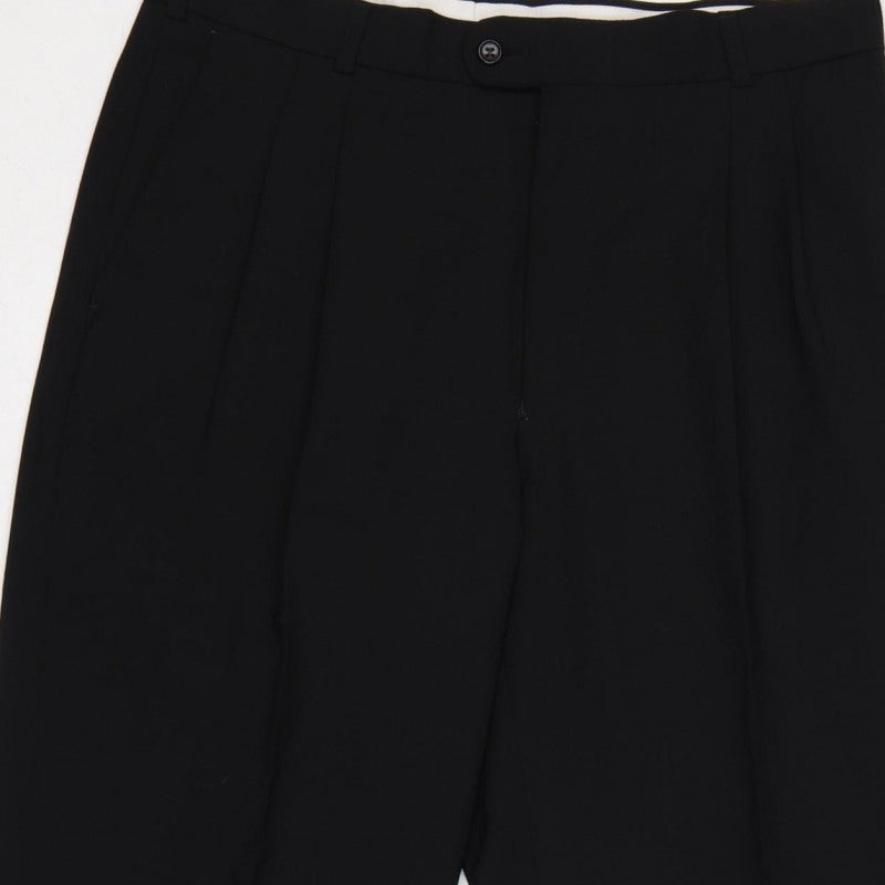 Burton Menswear Womens Black 34 Pleated Tapered Dress Trousers