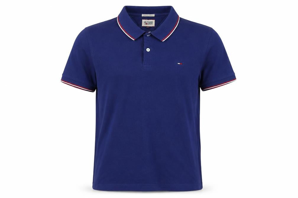 Hilfiger Denim Men's Blue L Short Sleeve Logo Polo Shirt