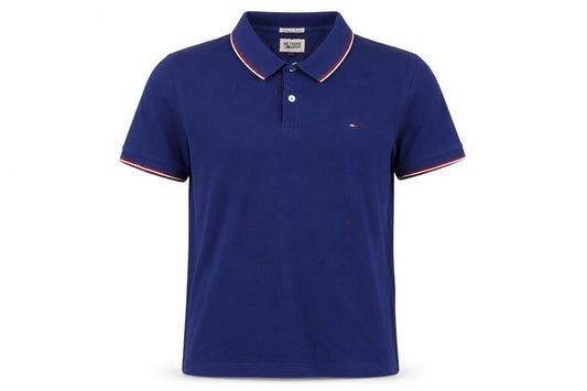Hilfiger Denim Men's Blue L Short Sleeve Logo Polo Shirt