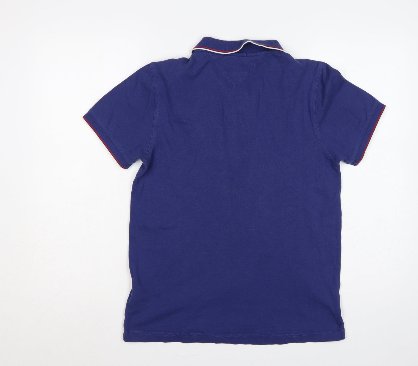 Hilfiger Denim Men's Blue L Short Sleeve Logo Polo Shirt