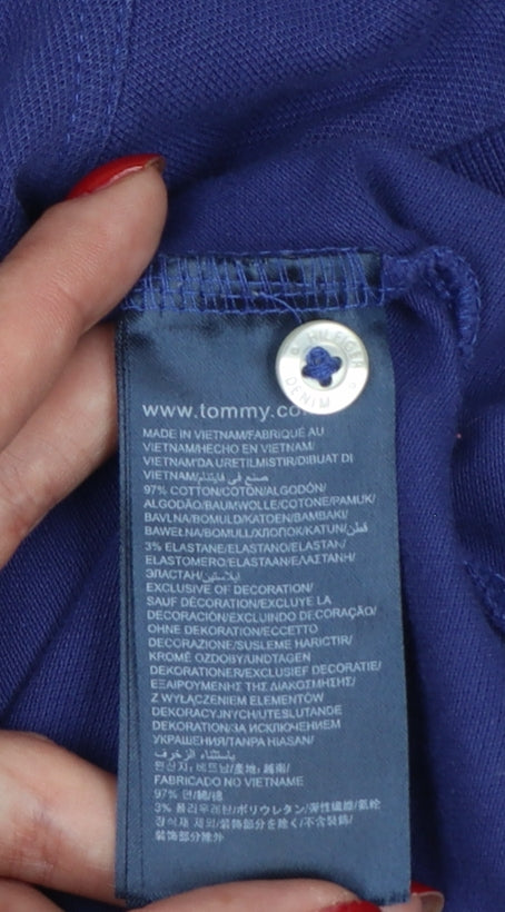 Hilfiger Denim Men's Blue L Short Sleeve Logo Polo Shirt