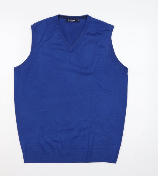 James Pringle Collection Men’s Blue M V-Neck Knit Jumper Vest
