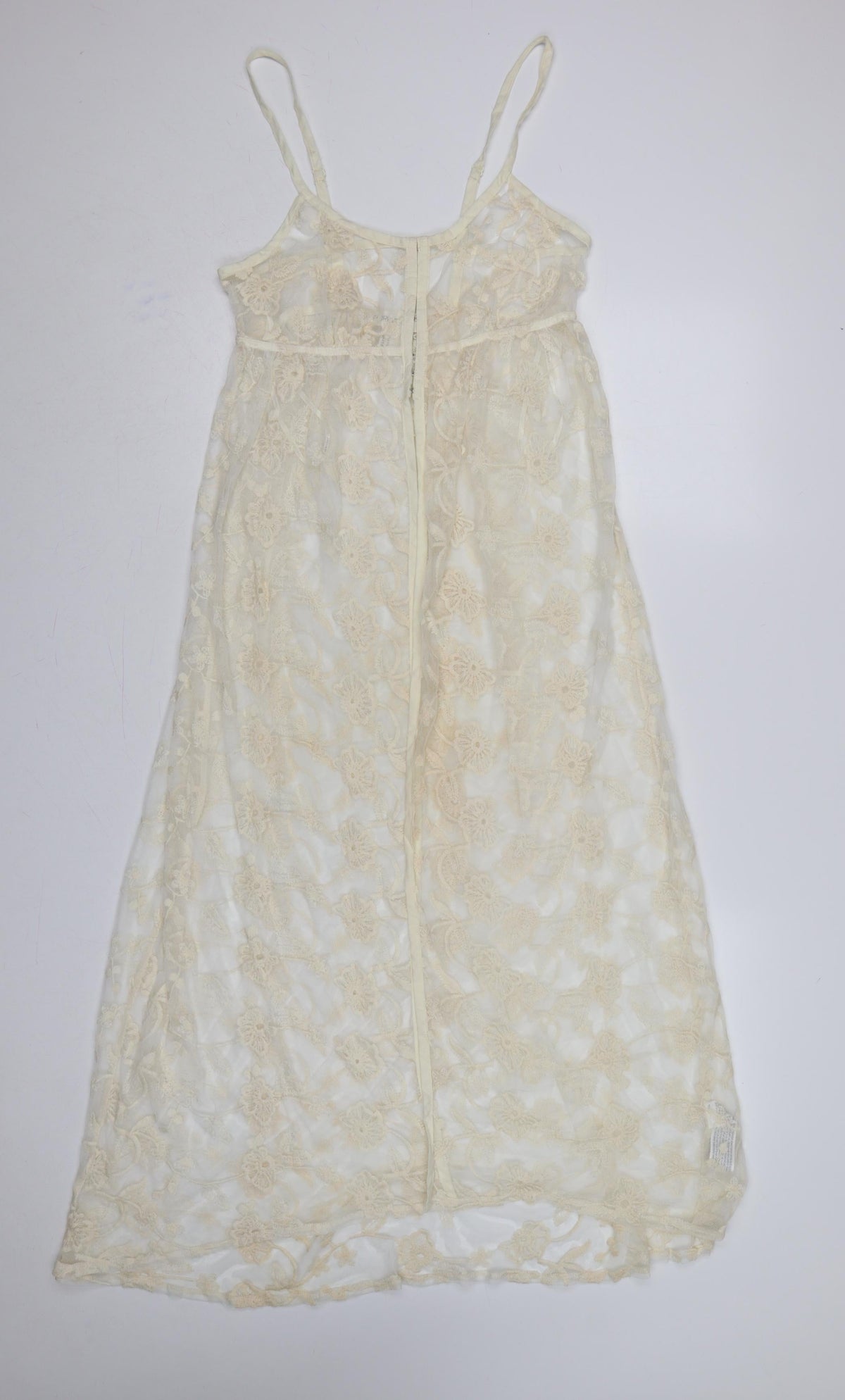 Forever 21 Women Ivory M Sheer Floral Lace Beach Swim Cover Up
