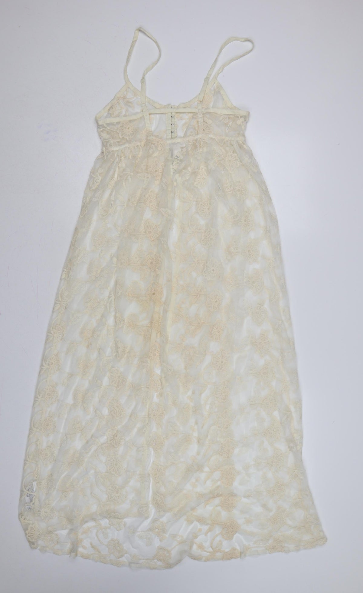 Forever 21 Women Ivory M Sheer Floral Lace Beach Swim Cover Up