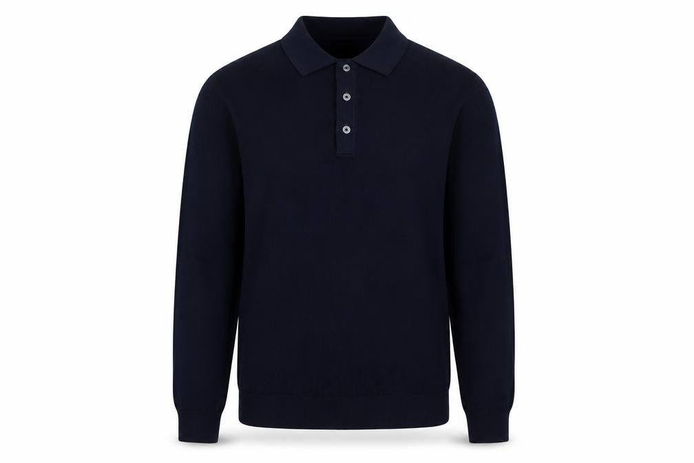 Marks and Spencer Men Black M Cotton Modal Collared Henley Jumper