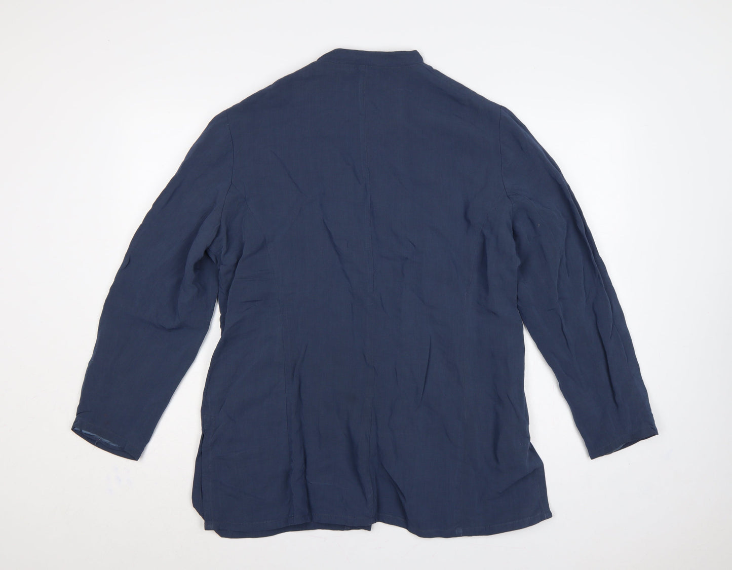Monsoon Women’s Blue UK 16 Linen Viscose Button-Up Tunic Blouse