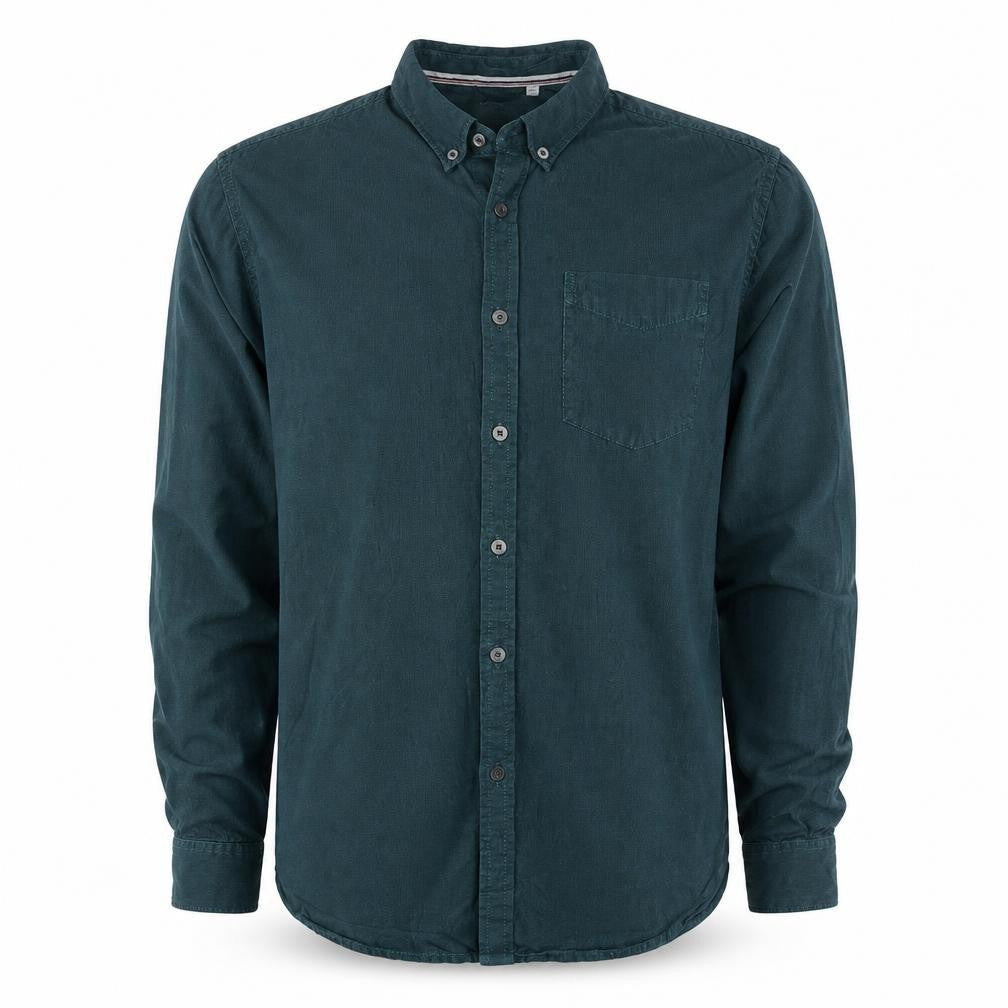 Superdry Men’s Green L Long Sleeve Button-Down Cotton Shirt