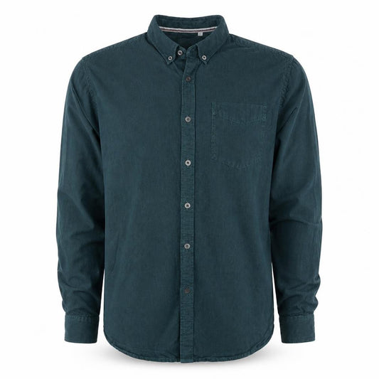 Superdry Men’s Green L Long Sleeve Button-Down Cotton Shirt