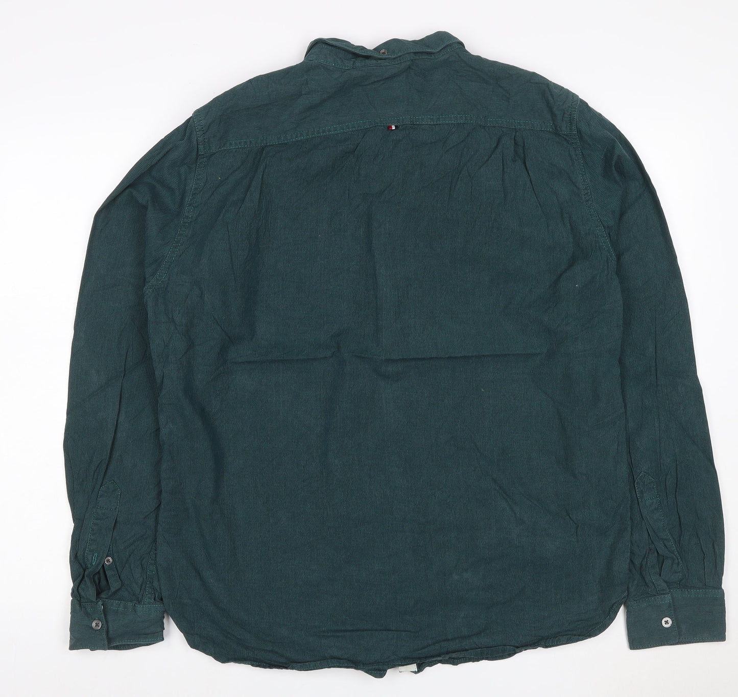 Superdry Men’s Green L Long Sleeve Button-Down Cotton Shirt